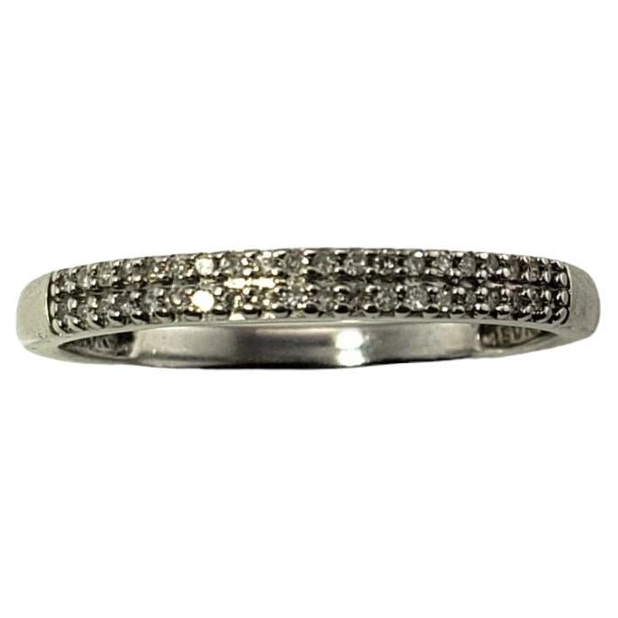 10 Karat White Gold and Diamond Band Ring For Sale