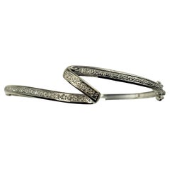 10 Karat White Gold and Diamond Bangle Bracelet