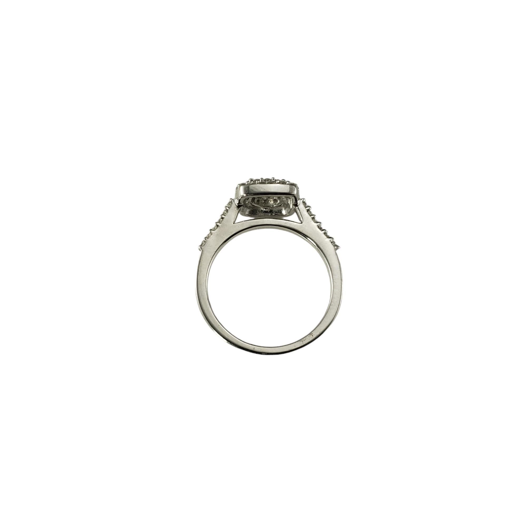 Bague grappe en or blanc 10 carats et diamants taille 7 #18243 Pour femmes en vente