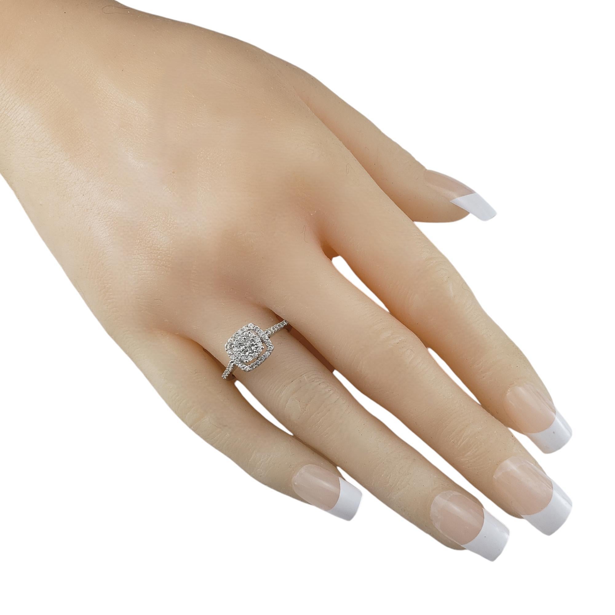 Bague grappe en or blanc 10 carats et diamants taille 7 #18243 en vente 2