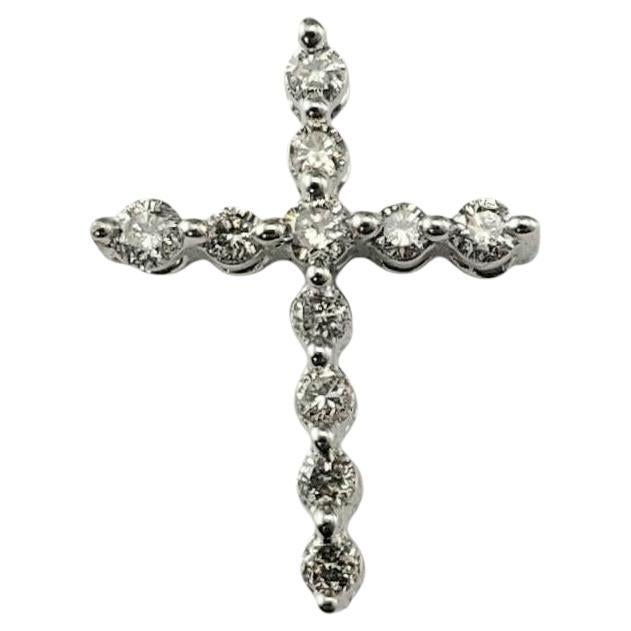 10 Karat White Gold and Diamond Cross Pendant #21116