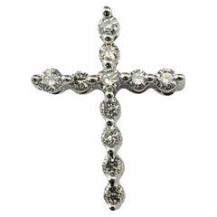 10 Karat White Gold and Diamond Cross Pendant #21116