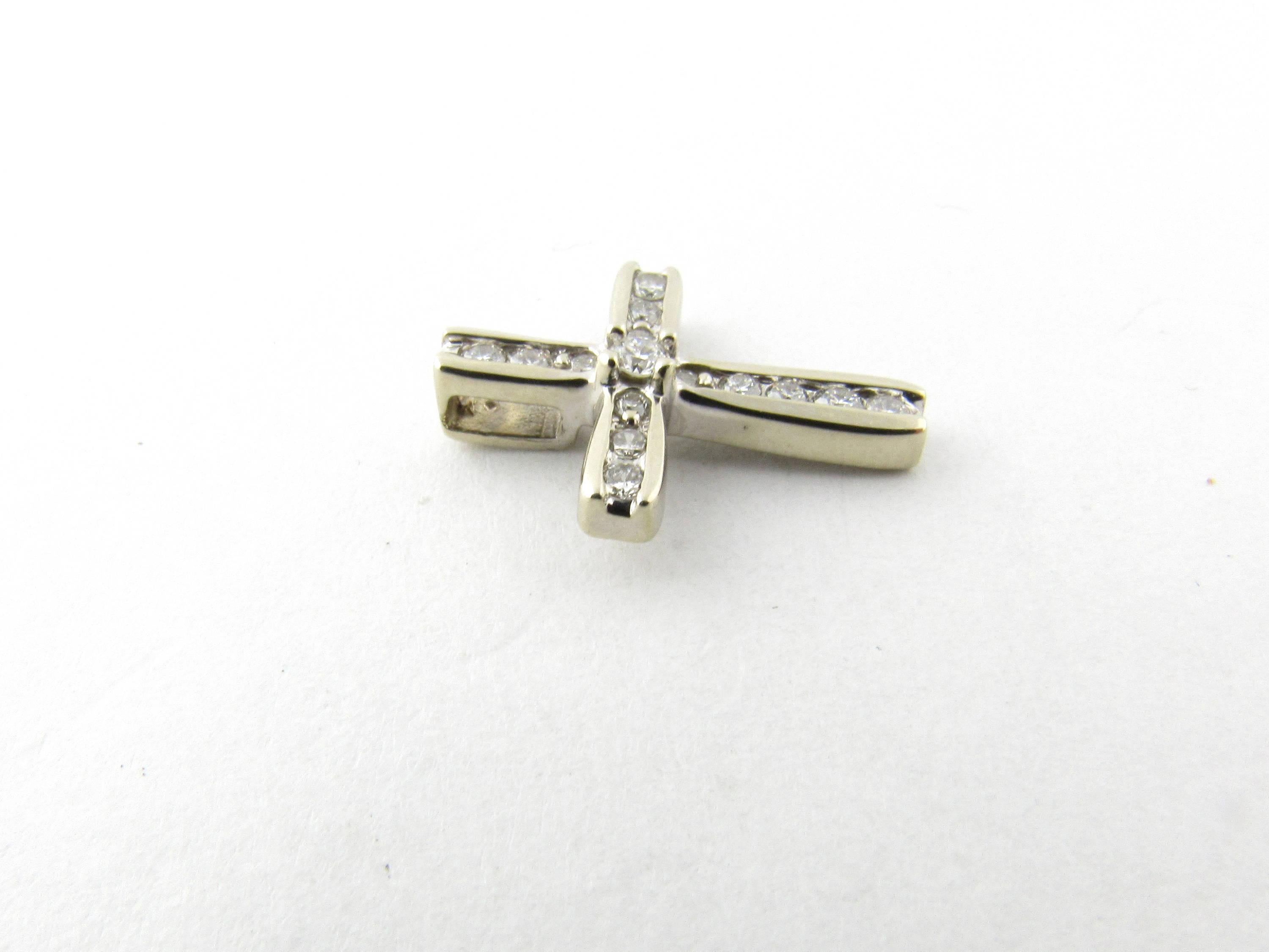 Women's 10 Karat White Gold and Diamond Cross Pendant