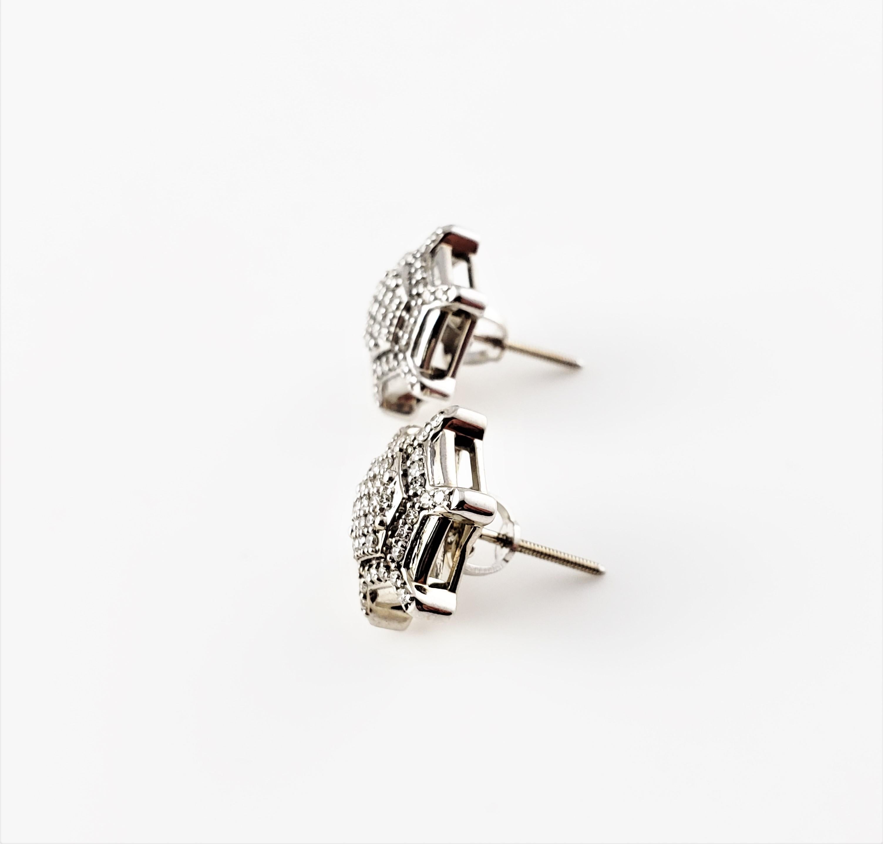 10 Karat White Gold and Diamond Earrings For Sale 2