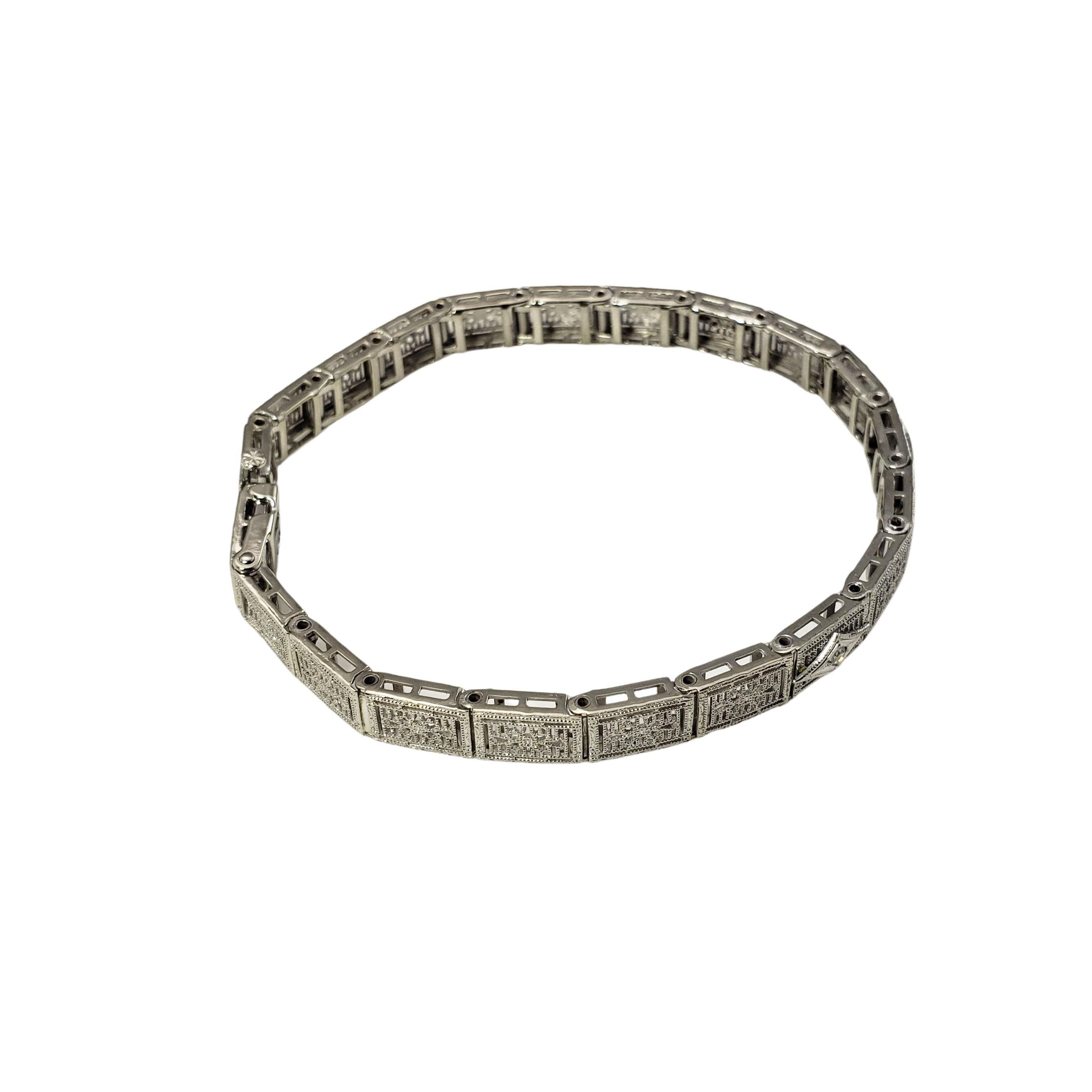 Filigranes Armband aus 10 Karat Weißgold und Diamanten Damen im Angebot