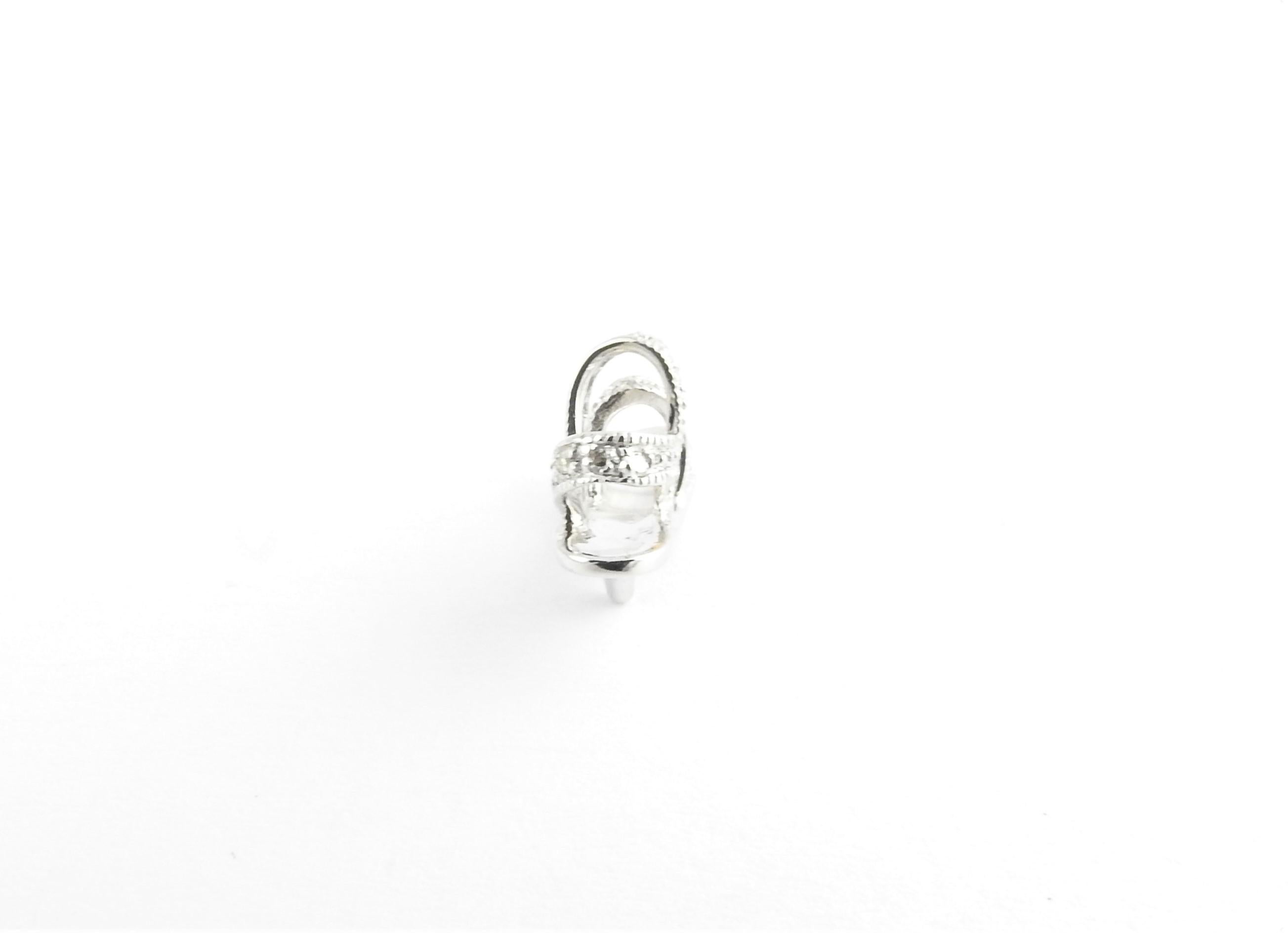 Breloque de sandales à talons hauts en or blanc 10 carats et diamants Bon état - En vente à Washington Depot, CT