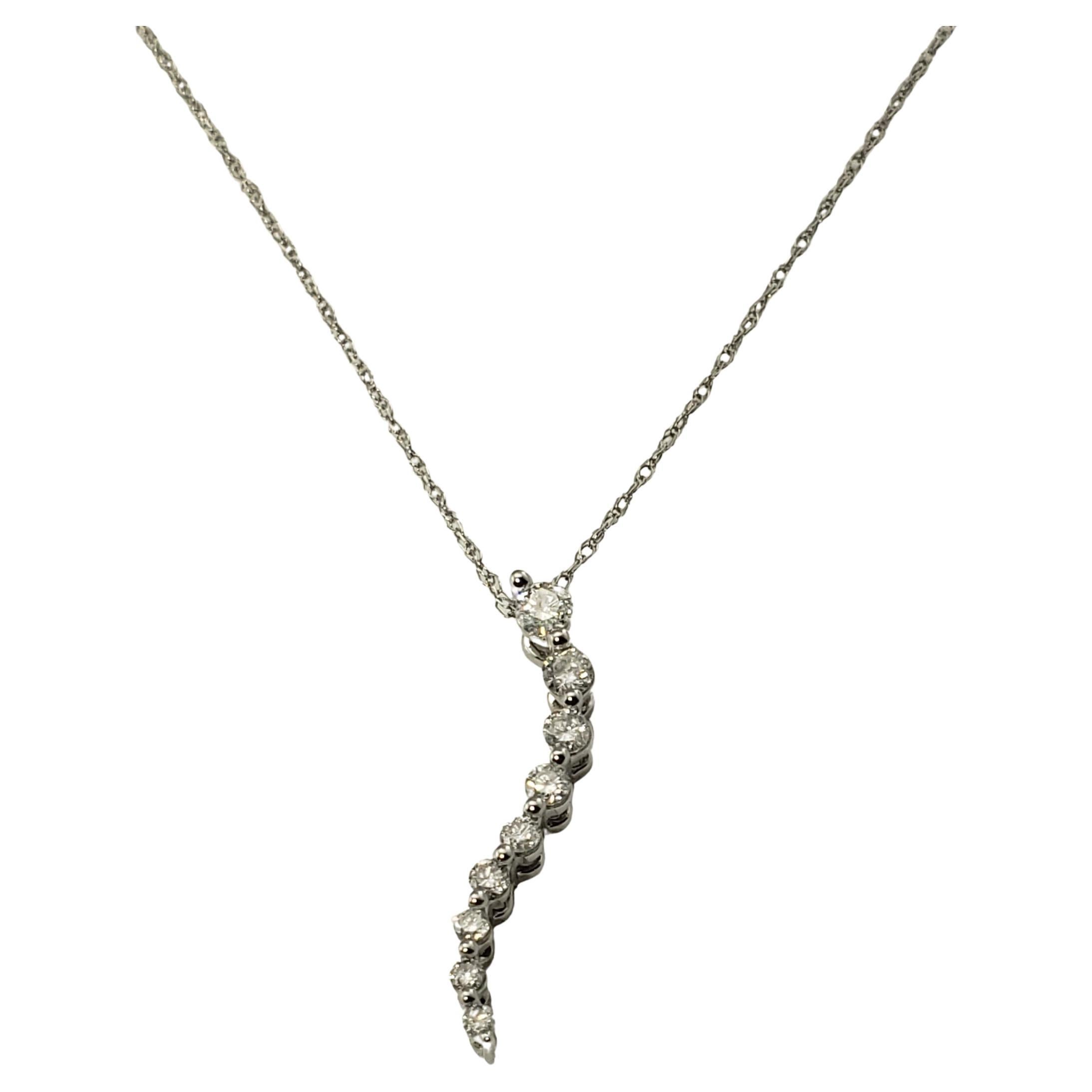 10 Karat White Gold and Diamond Pendant Necklace