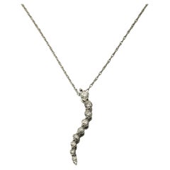 Vintage 10 Karat White Gold and Diamond Pendant Necklace