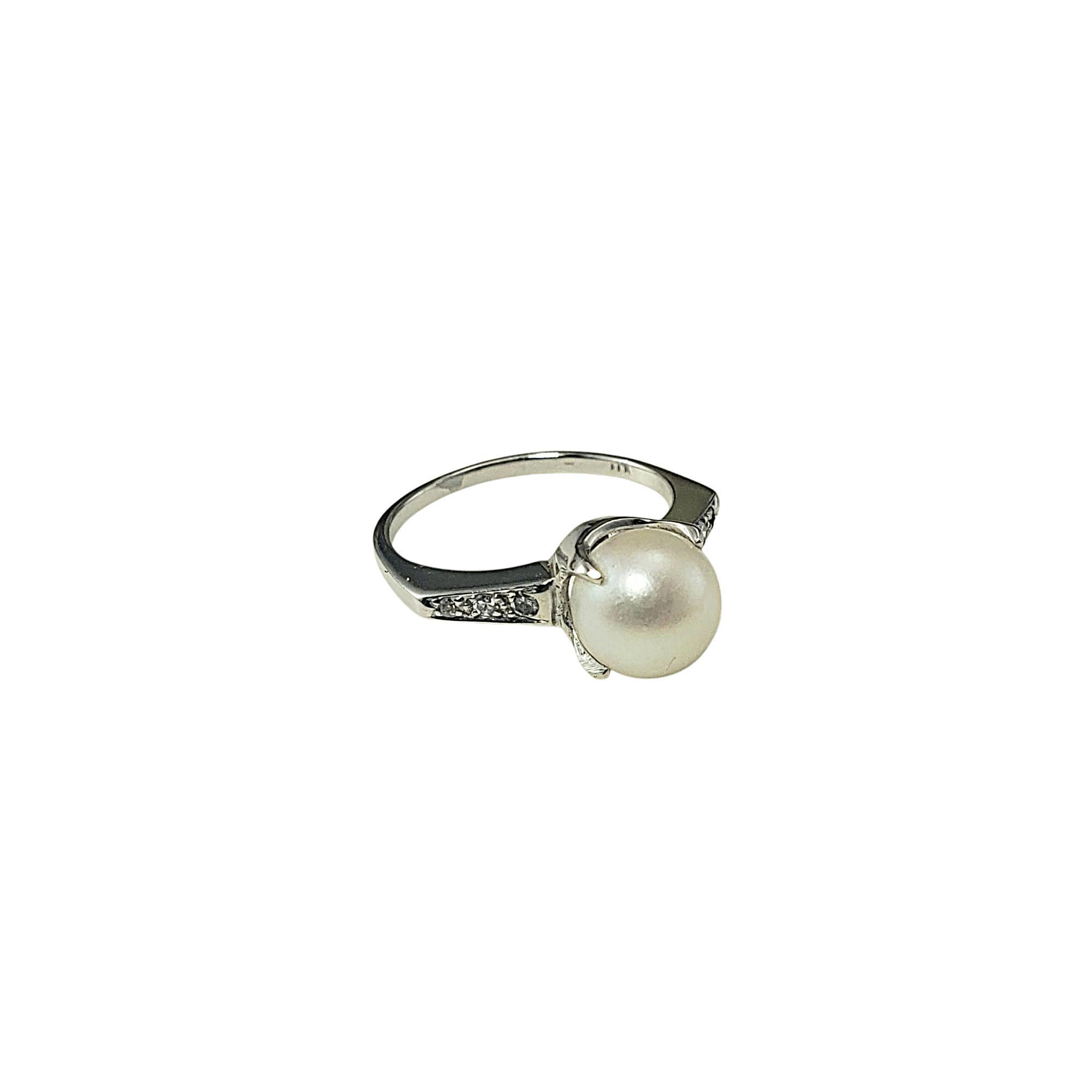 Taille simple Bague en or blanc 10 carats et diamants taille 4,25-4,5 n° 21446 en vente
