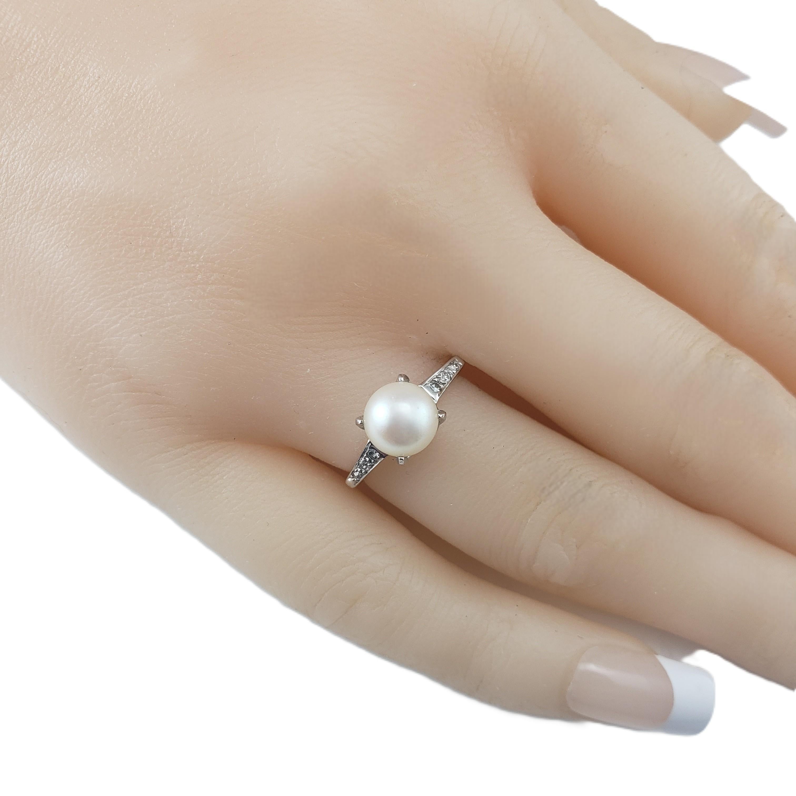 Bague en or blanc 10 carats et diamants taille 4,25-4,5 n° 21446 en vente 2