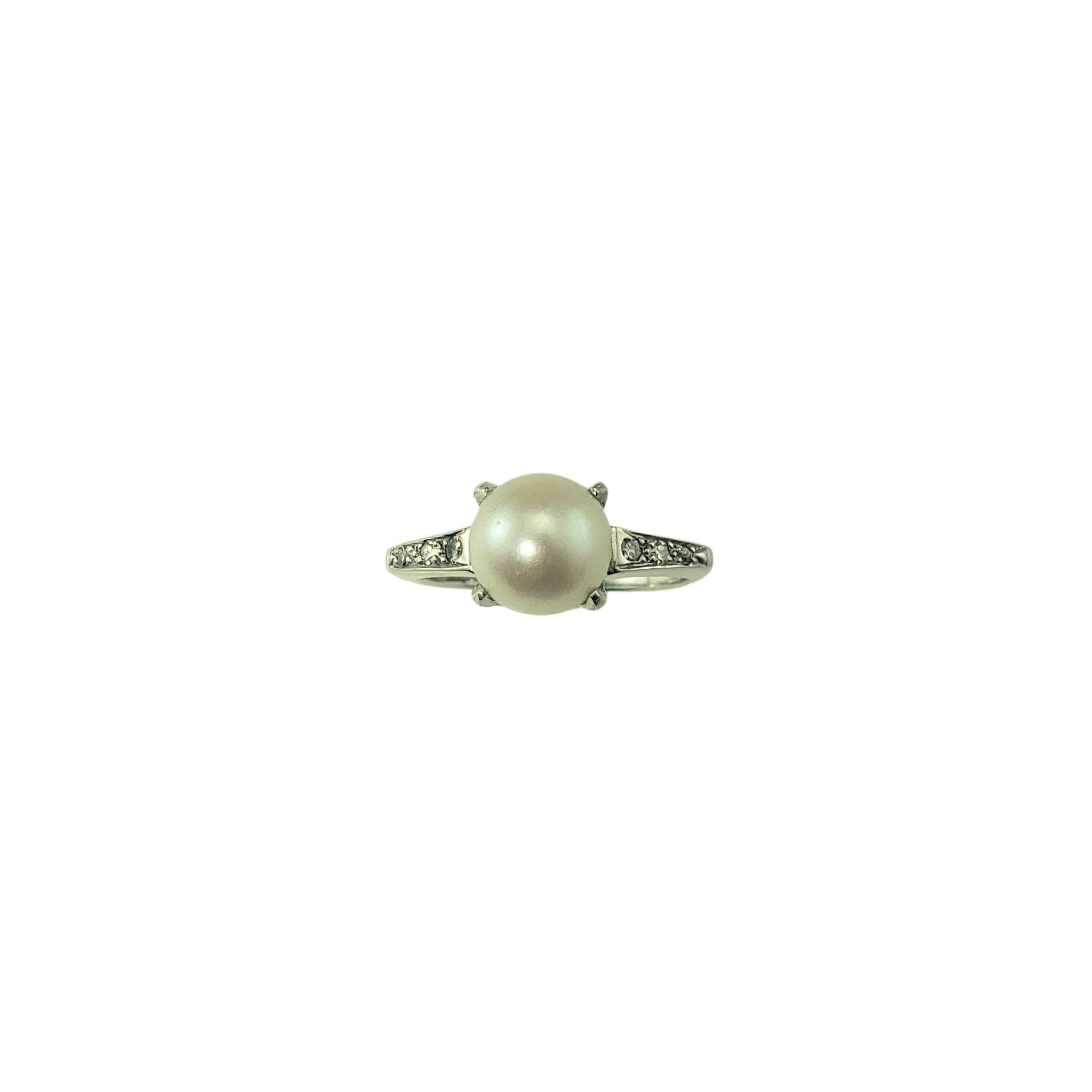 10 Karat White Gold and Diamond Ring Size 4.25-4.5 #21446