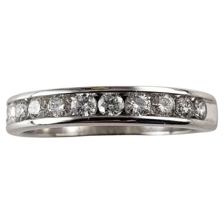 10 Karat White Gold and Diamond Ring Size 7 #14479 For Sale