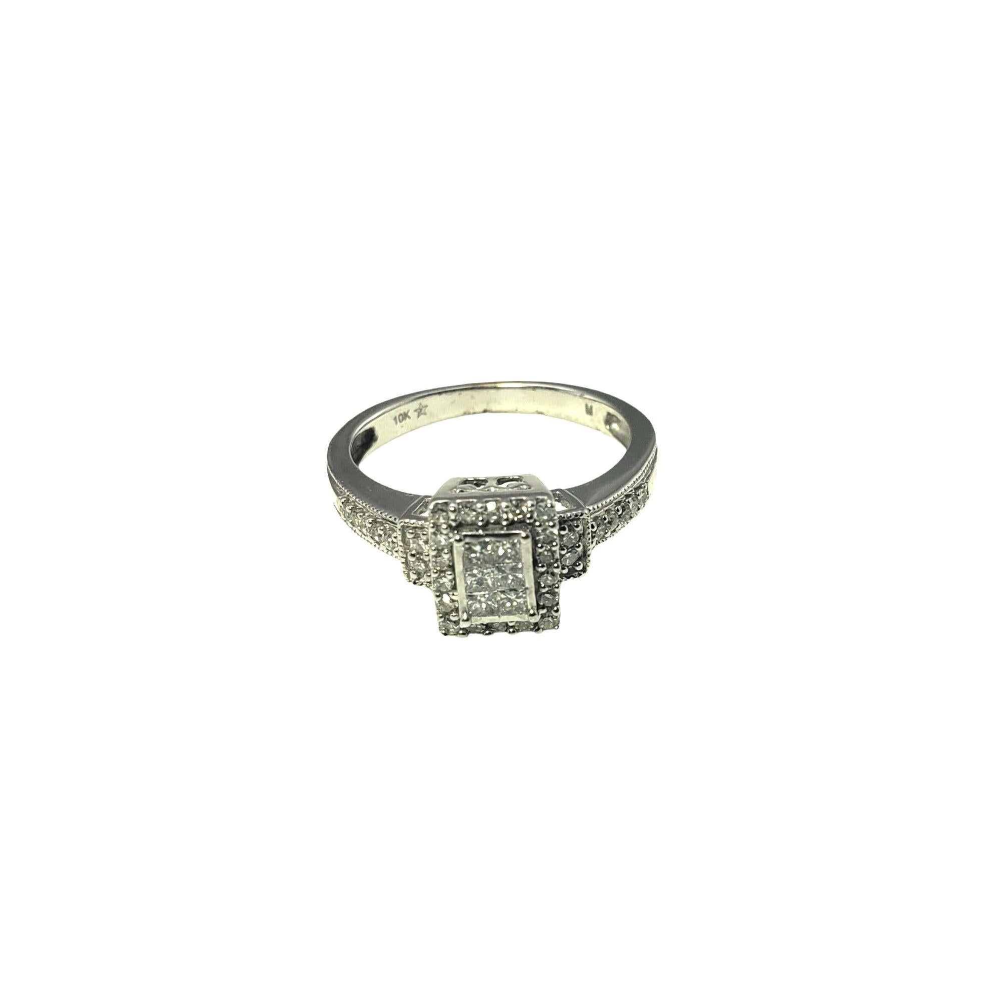 Women's 10 Karat White Gold and Diamond Ring For Sale