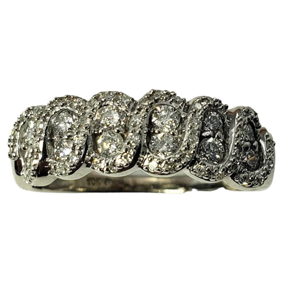 10 Karat White Gold and Diamond Ring For Sale