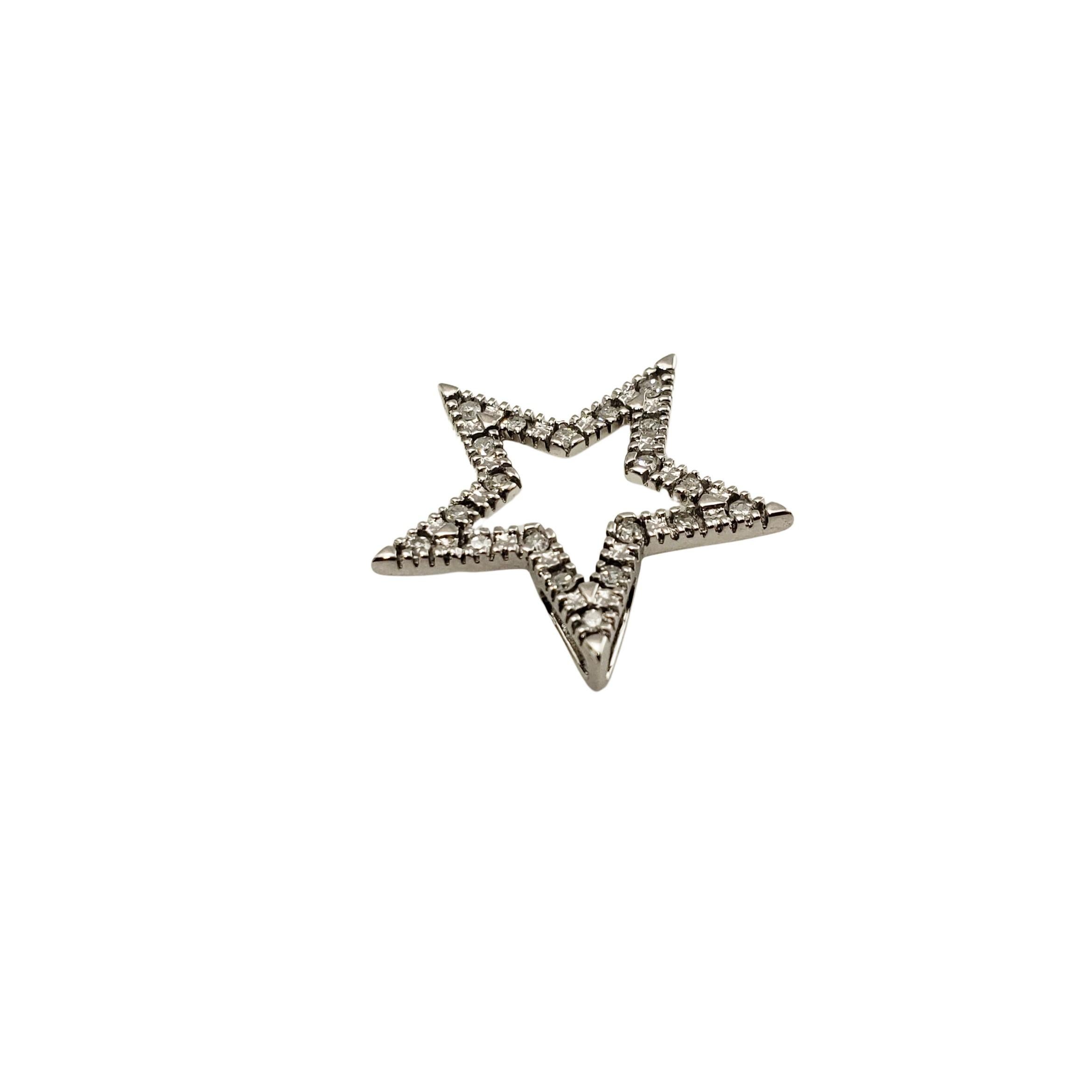 Single Cut 10 Karat White Gold and Diamond Star Pendant #12557 For Sale