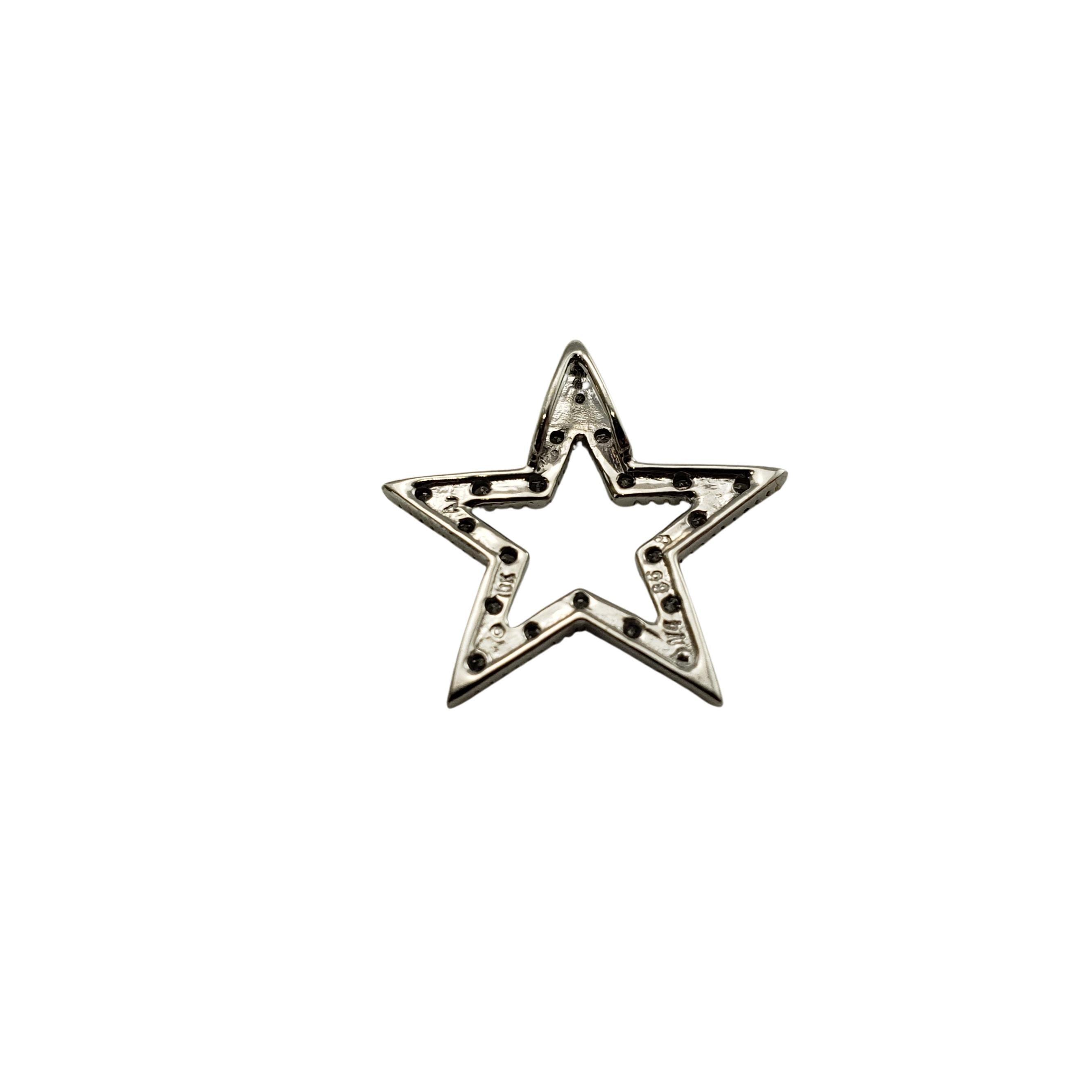 Women's 10 Karat White Gold and Diamond Star Pendant #12557 For Sale