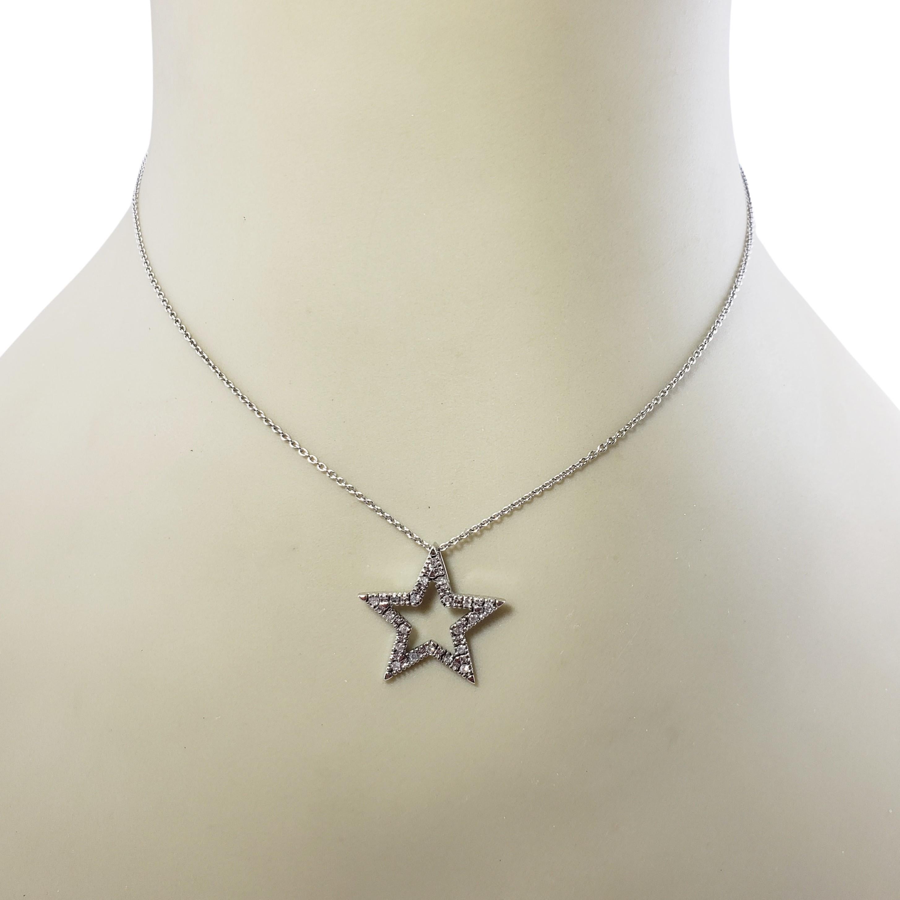 10 Karat White Gold and Diamond Star Pendant #12557 For Sale 3
