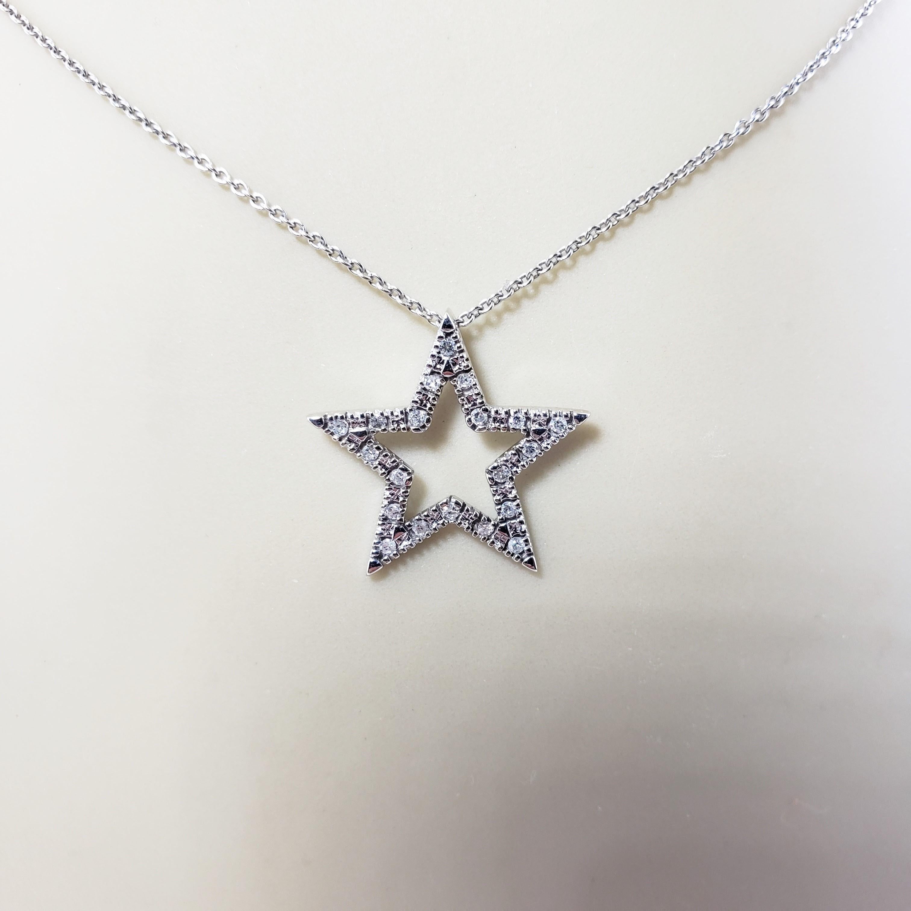 10 Karat White Gold and Diamond Star Pendant #12557 For Sale 4