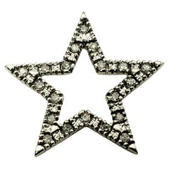 Pendentif étoile en or blanc 10 carats et diamants #12557