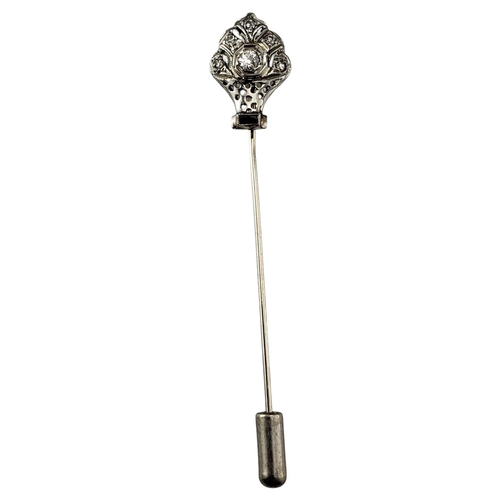 10 Karat White Gold and Diamond Stick Pin #21606