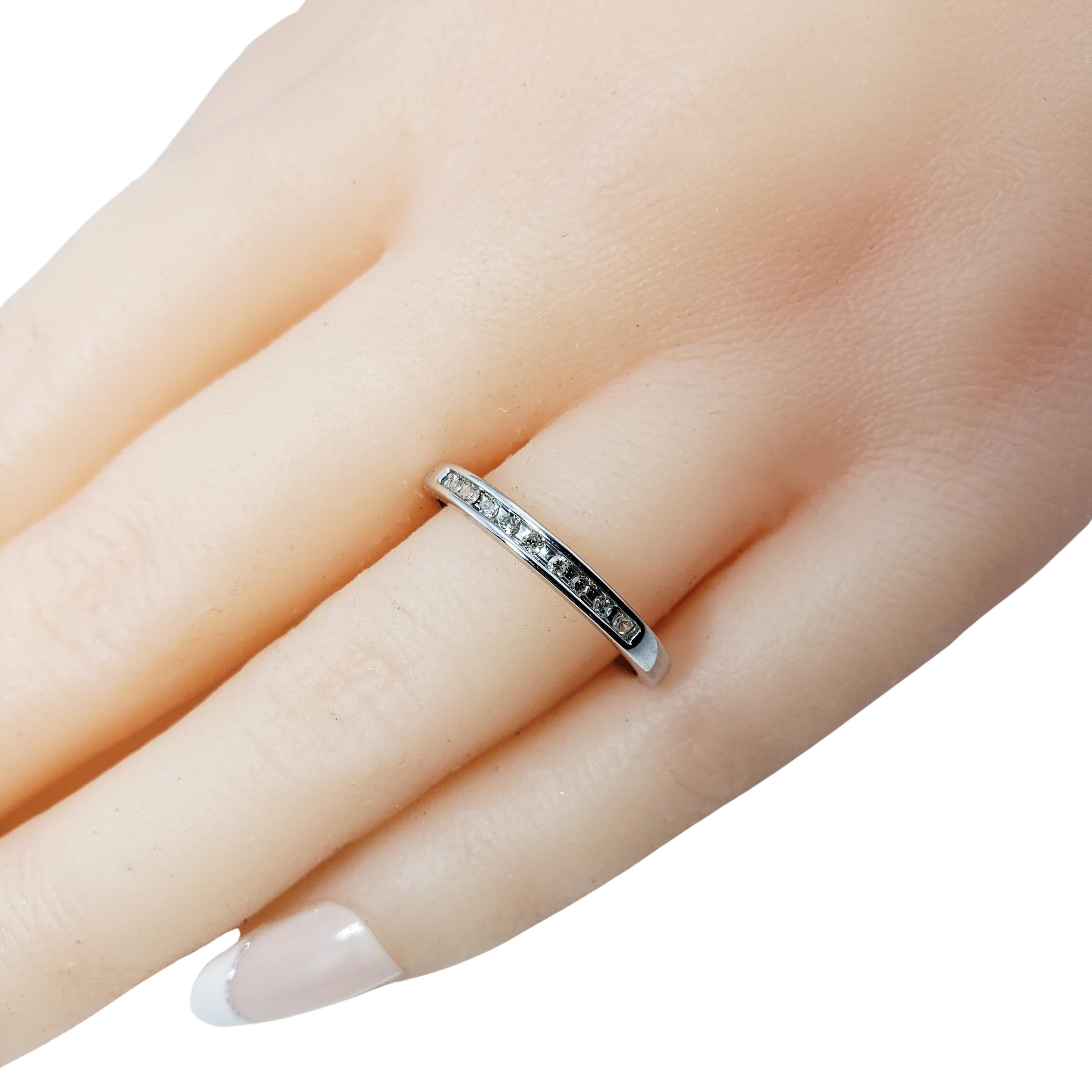 10 Karat White Gold and Diamond Wedding Band Ring For Sale 3