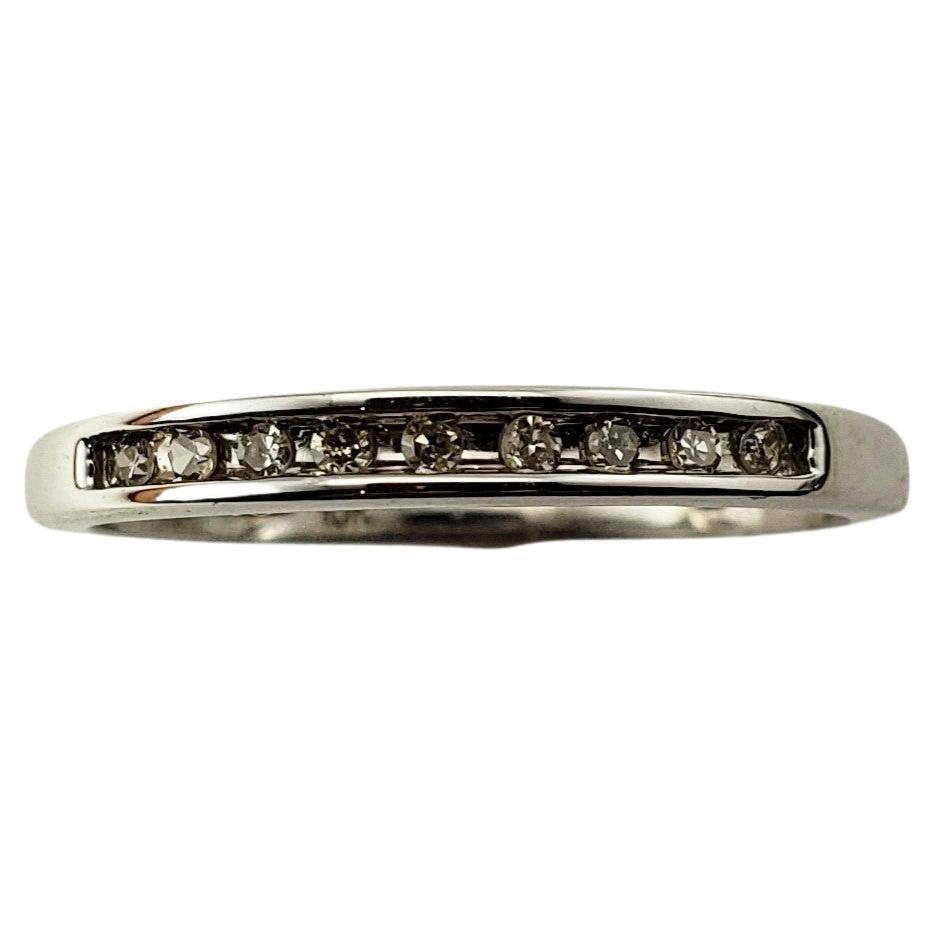 10 Karat White Gold and Diamond Wedding Band Ring For Sale