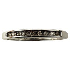 Vintage 10 Karat White Gold and Diamond Wedding Band Ring