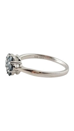 10 Karat White Gold Blue Color Treated Diamond Ring Size 7 #17785