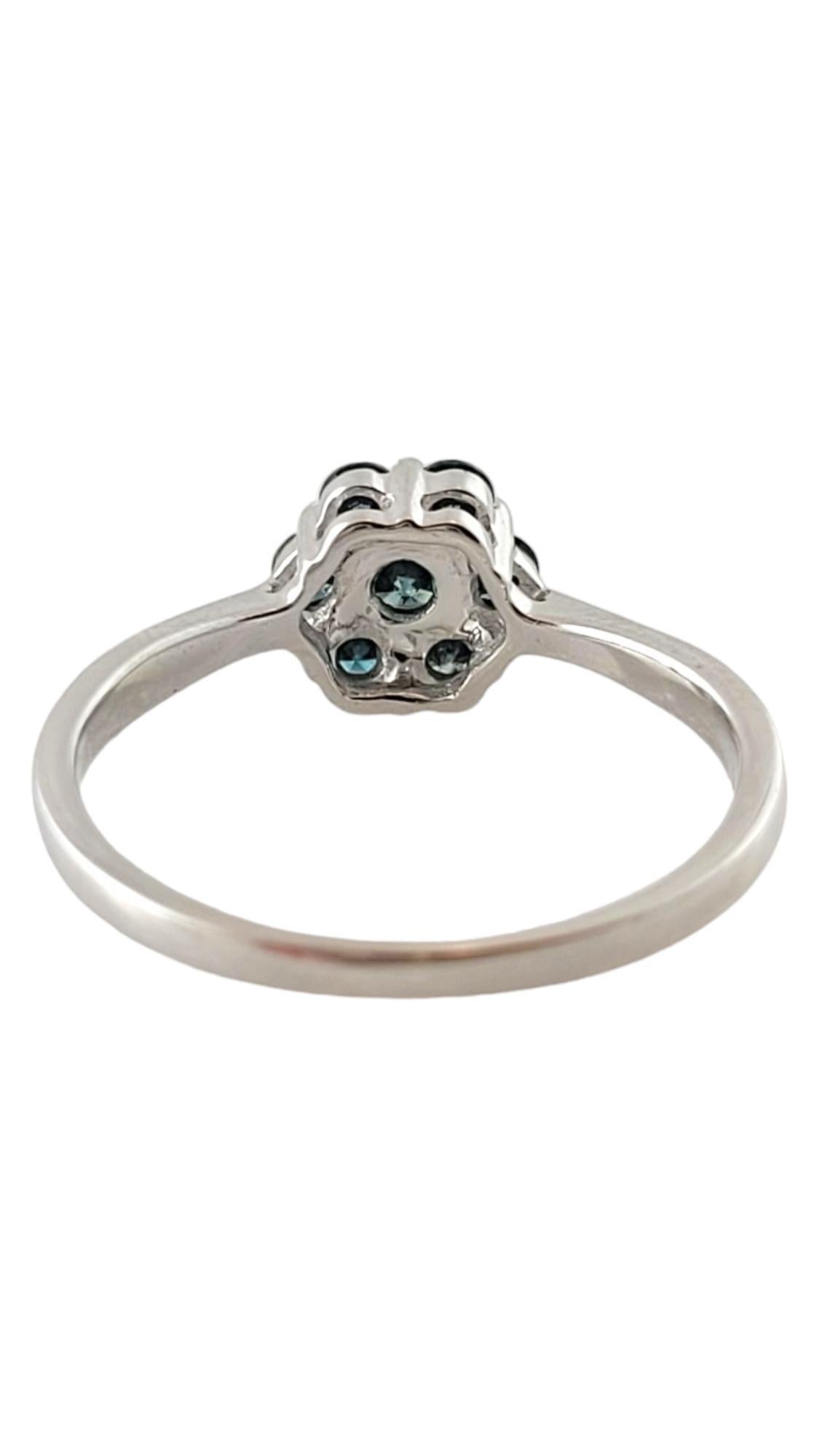 Anillo de diamantes tratados con color azul de oro blanco de 10 quilates talla 7 #17785 en Bueno estado para la venta en Washington Depot, CT