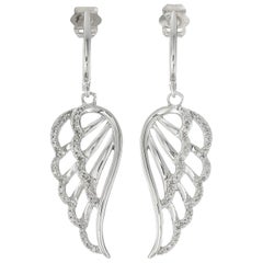 10 Karat White Gold Diamond Angel Wing Earrings '1/5 Carat'