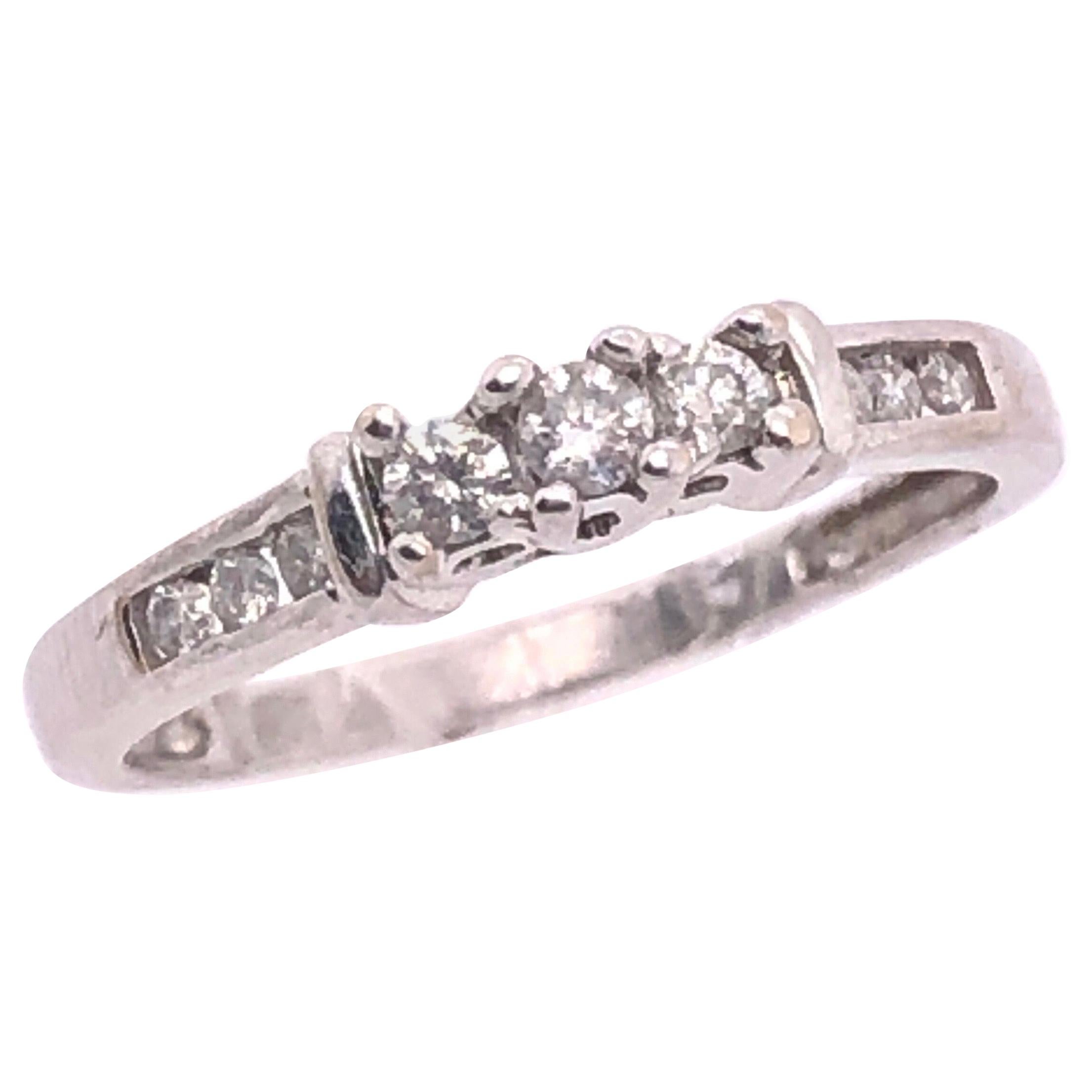 10 Karat White Gold Diamond Band Engagement Wedding Ring For Sale