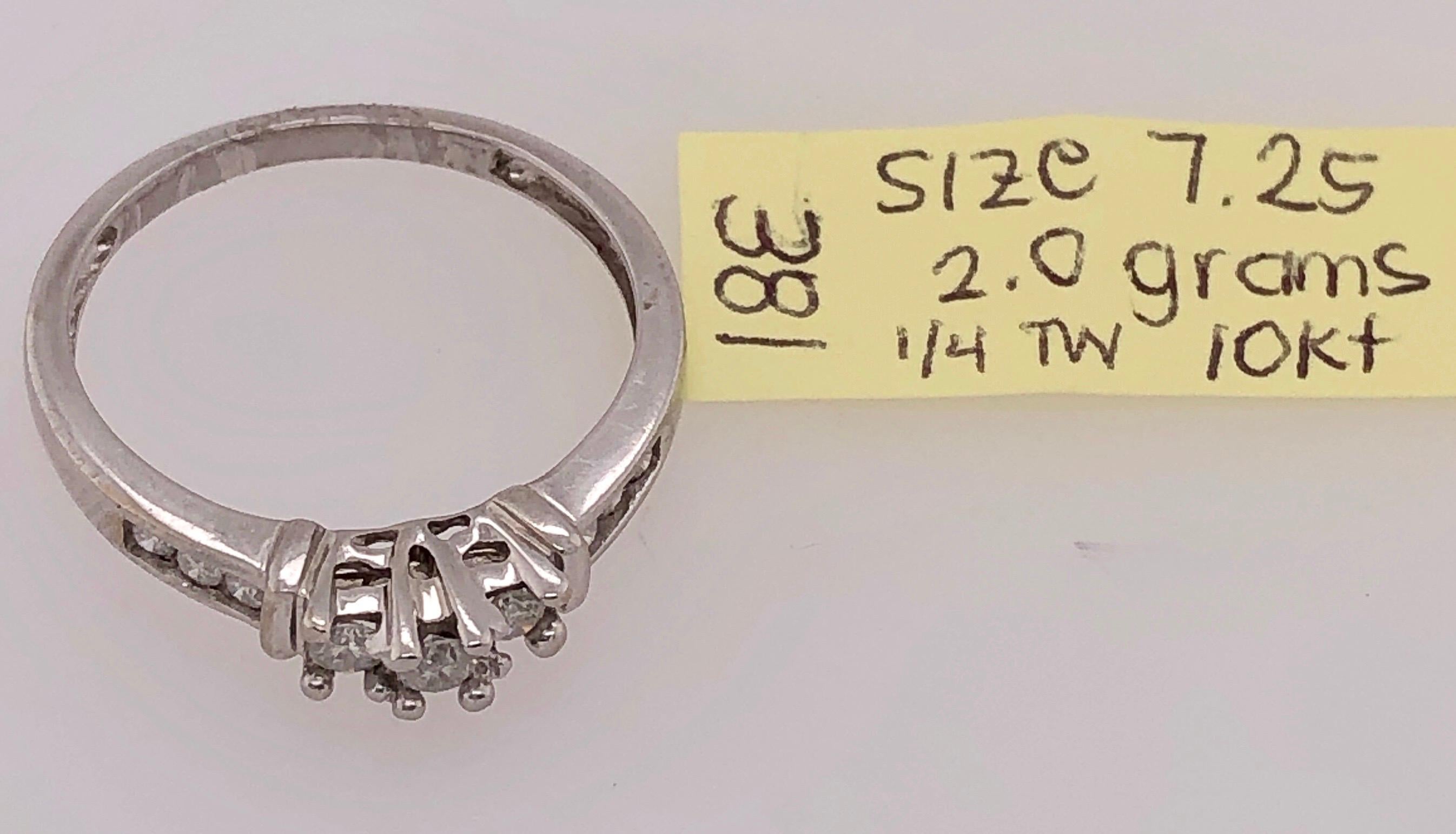 10 Karat White Gold Diamond Band Engagement Wedding Ring For Sale 2