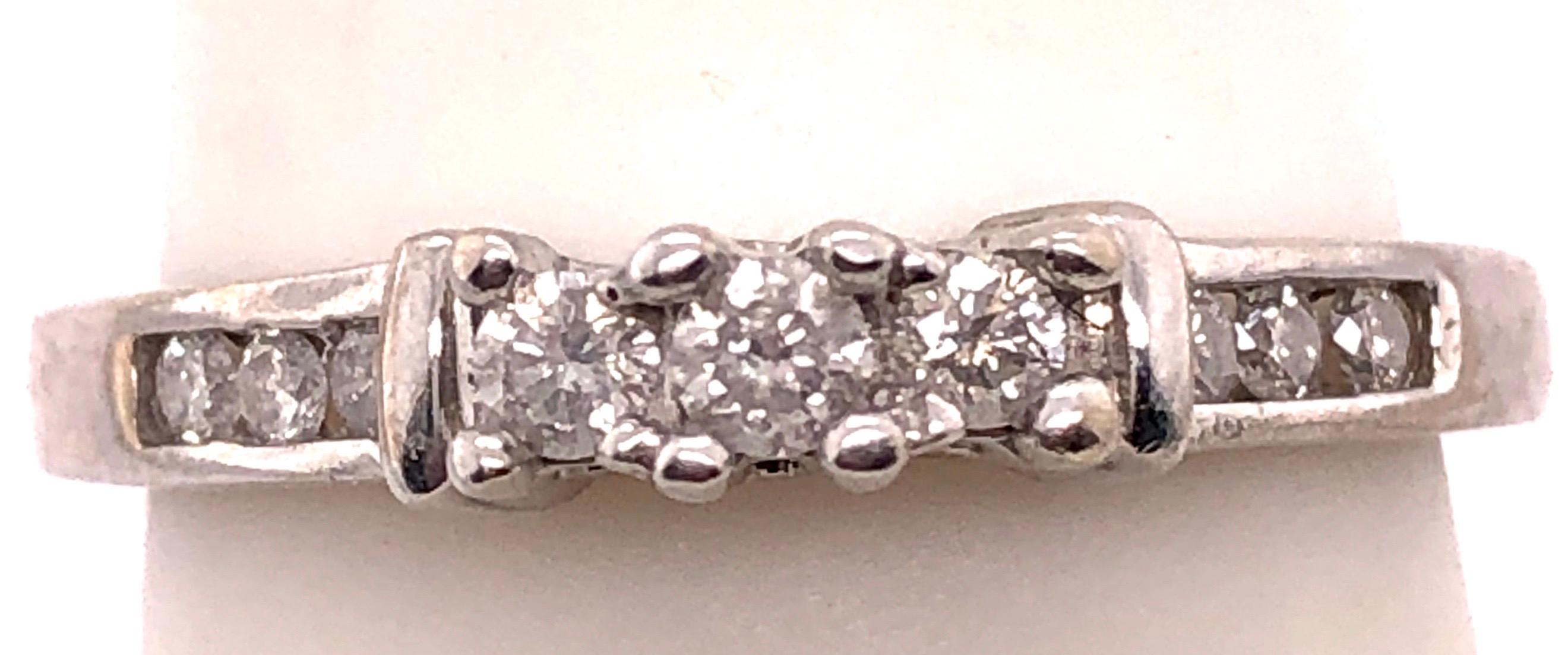 Modern 10 Karat White Gold Diamond Band Engagement Wedding Ring For Sale