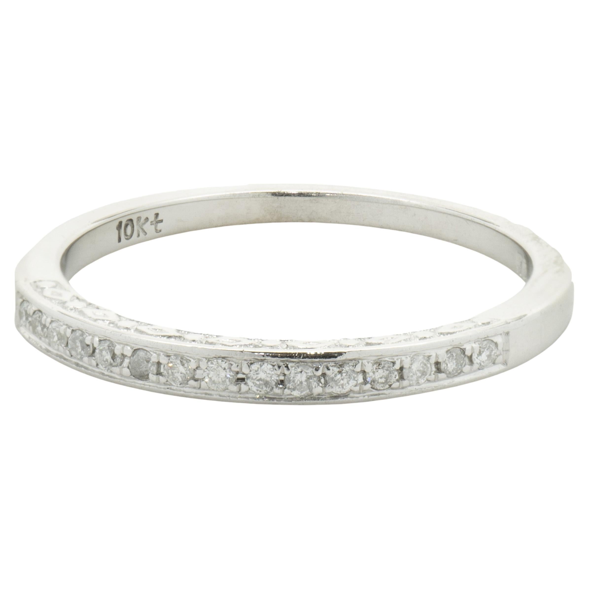 10 Karat White Gold Diamond Band