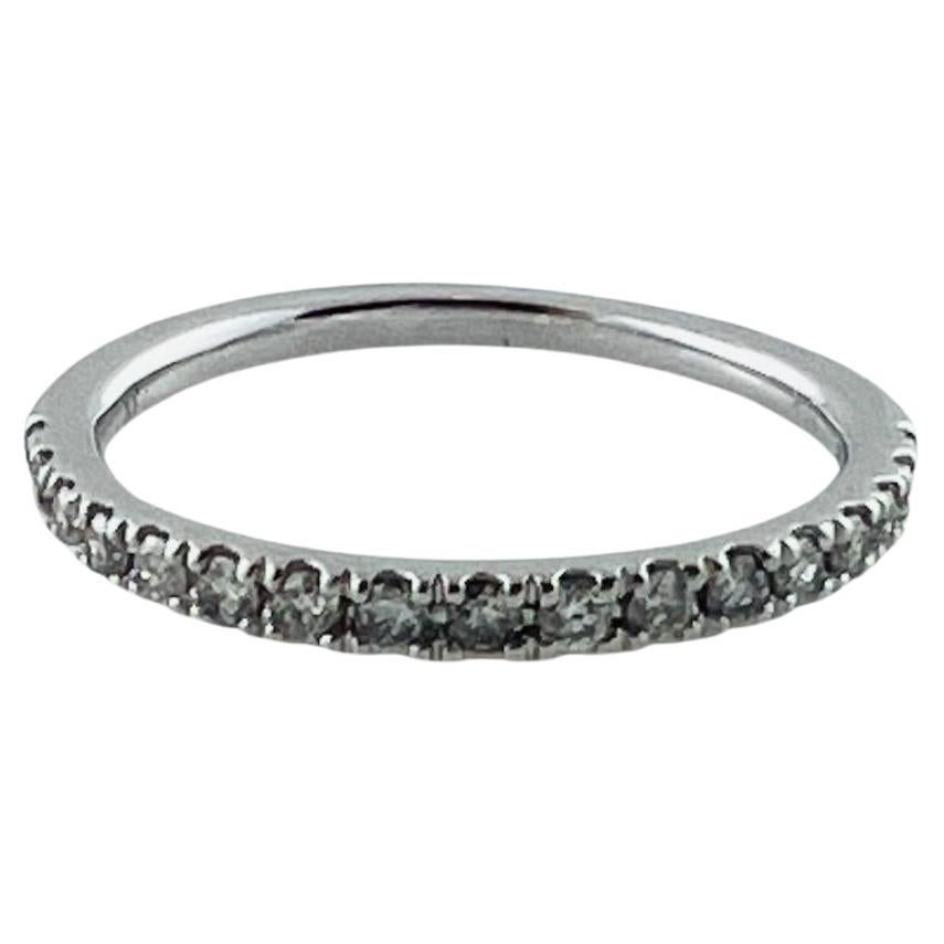 10 Karat White Gold Diamond Band Ring Size 5.5 #16639 For Sale