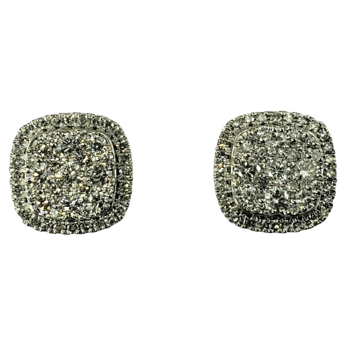 Orecchini a grappolo con diamanti in oro bianco 10 carati #18747