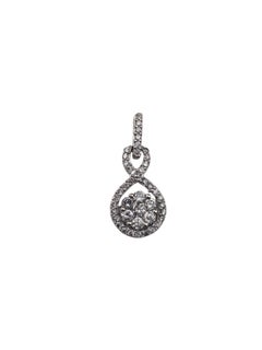 Colgante abierto con racimo de diamantes de oro blanco de 10 quilates #20694
