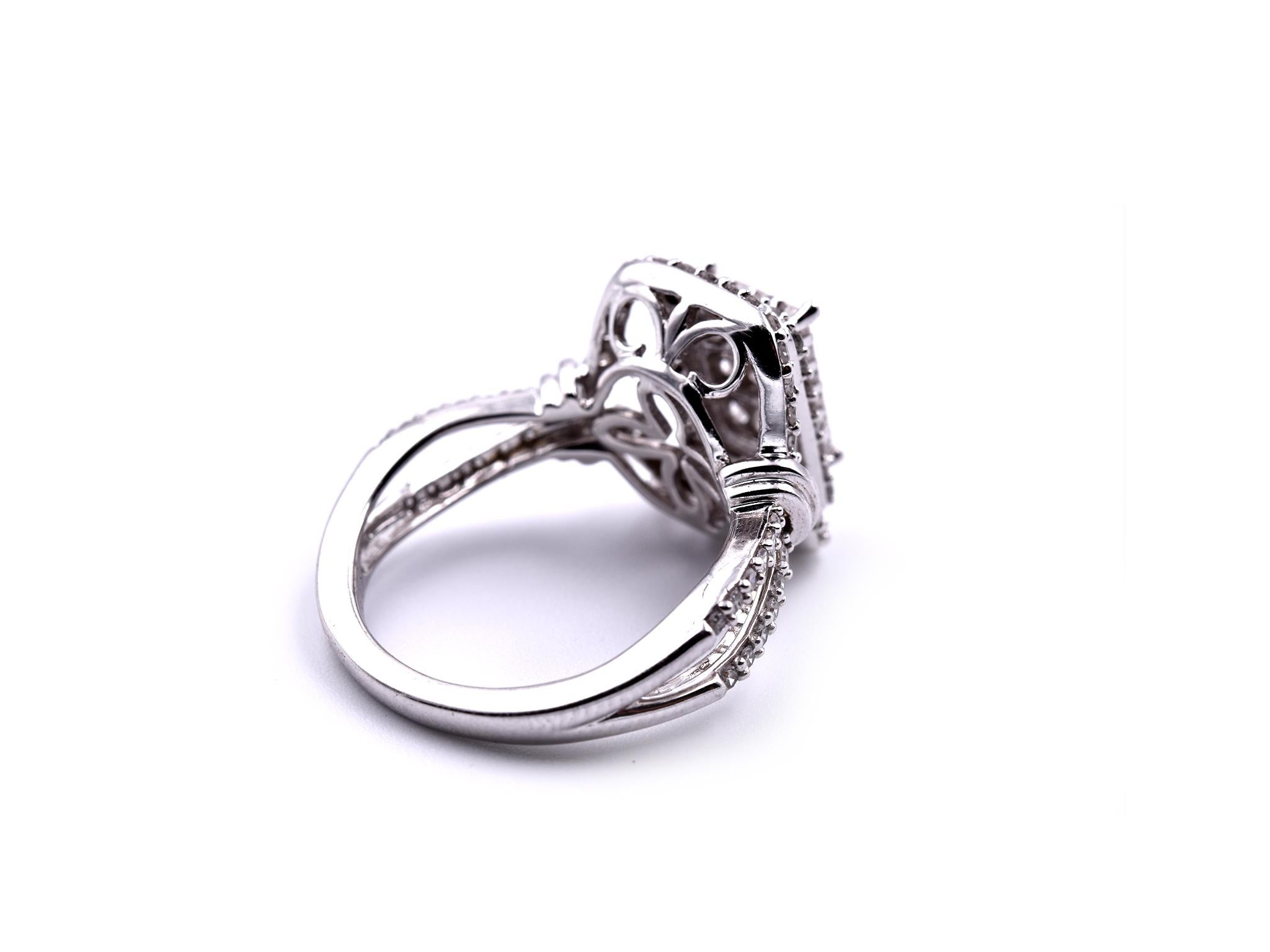 10 Karat White Gold Diamond Cluster Ring In Excellent Condition In Scottsdale, AZ