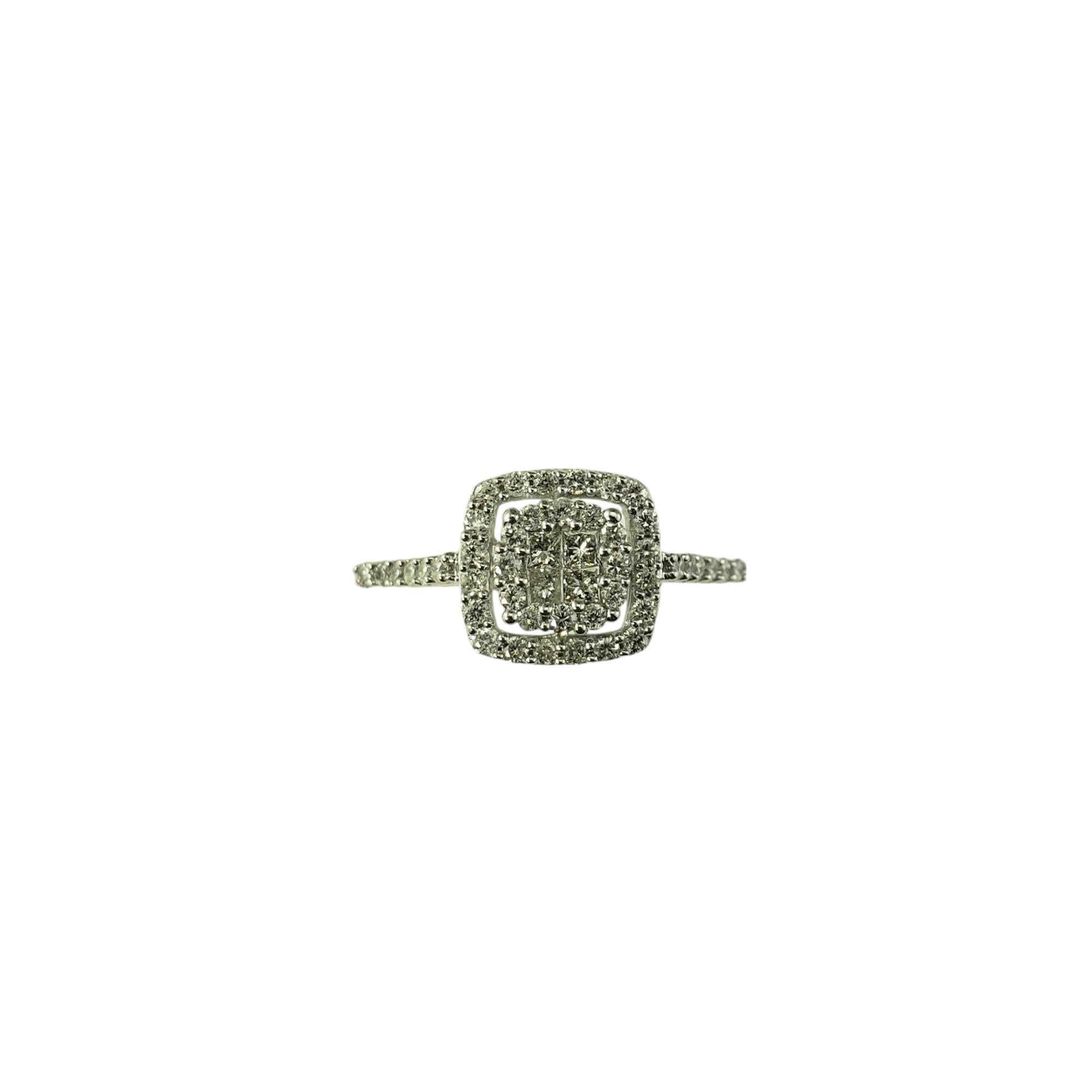 10 Karat Weißgold Diamant Cluster Ring Größe 7 #23667
