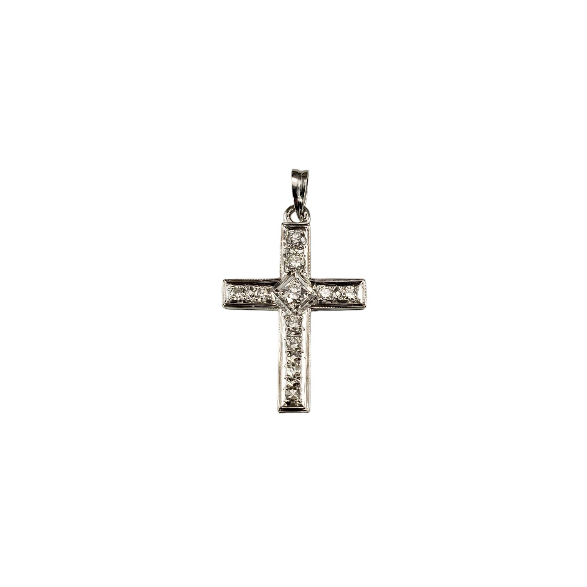 10 Karat White Gold Diamond Cross Pendant #18360