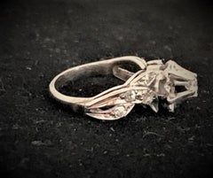 10 Karat White Gold Lucien Piccard Diamond Statement Ring