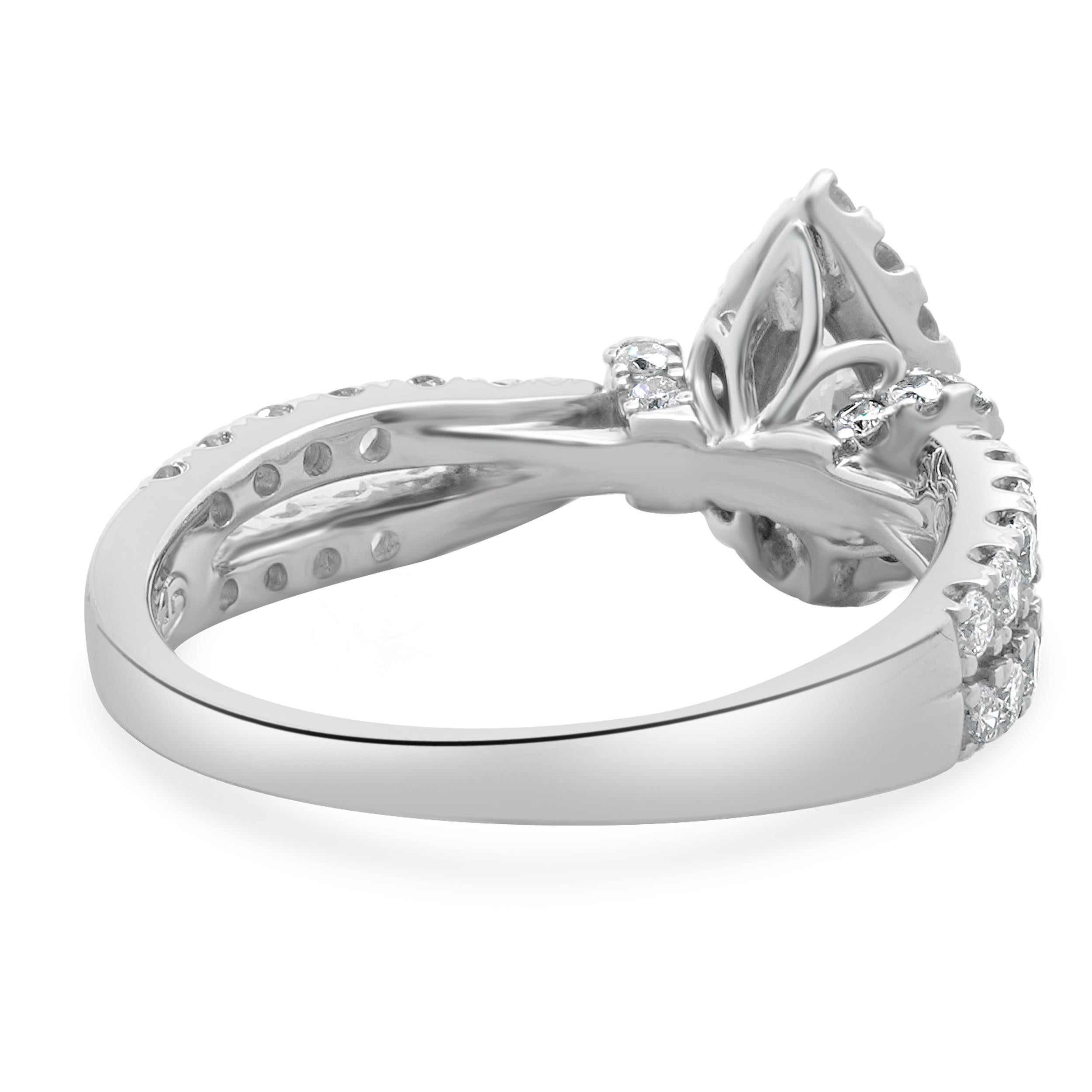 Anello di fidanzamento con diamante in oro bianco 10 carati In condizioni ottime in vendita a Scottsdale, AZ