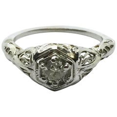 10 Karat White Gold Diamond Engagement Ring