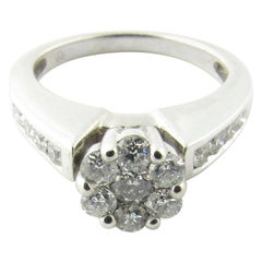 Vintage 10 Karat White Gold Diamond Engagement Ring