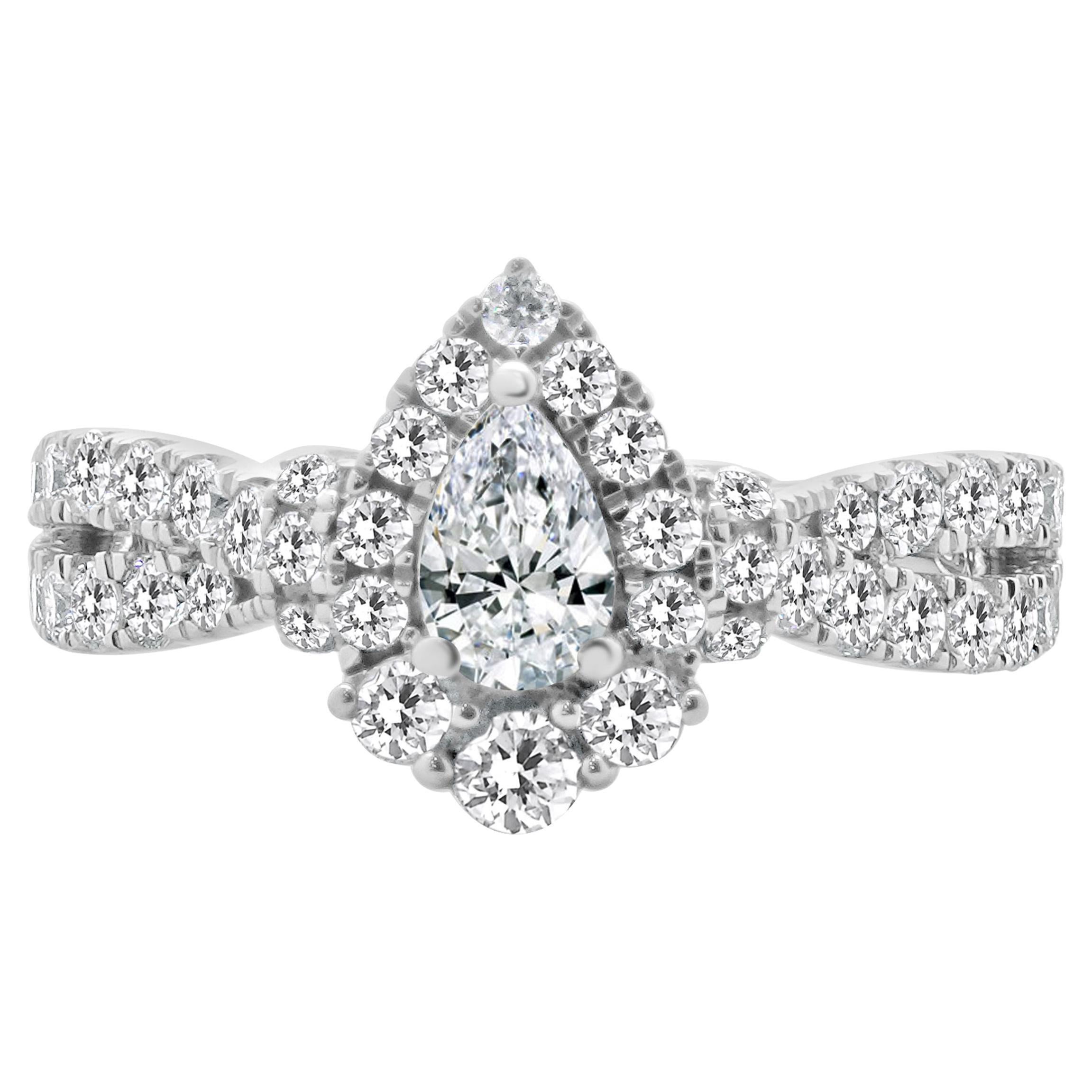 10 Karat White Gold Diamond Engagement Ring