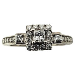 Vintage 10 Karat White Gold Diamond Engagement Ring