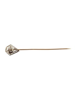 10 Karat White Gold Diamond Filigree Stick Pin #19187