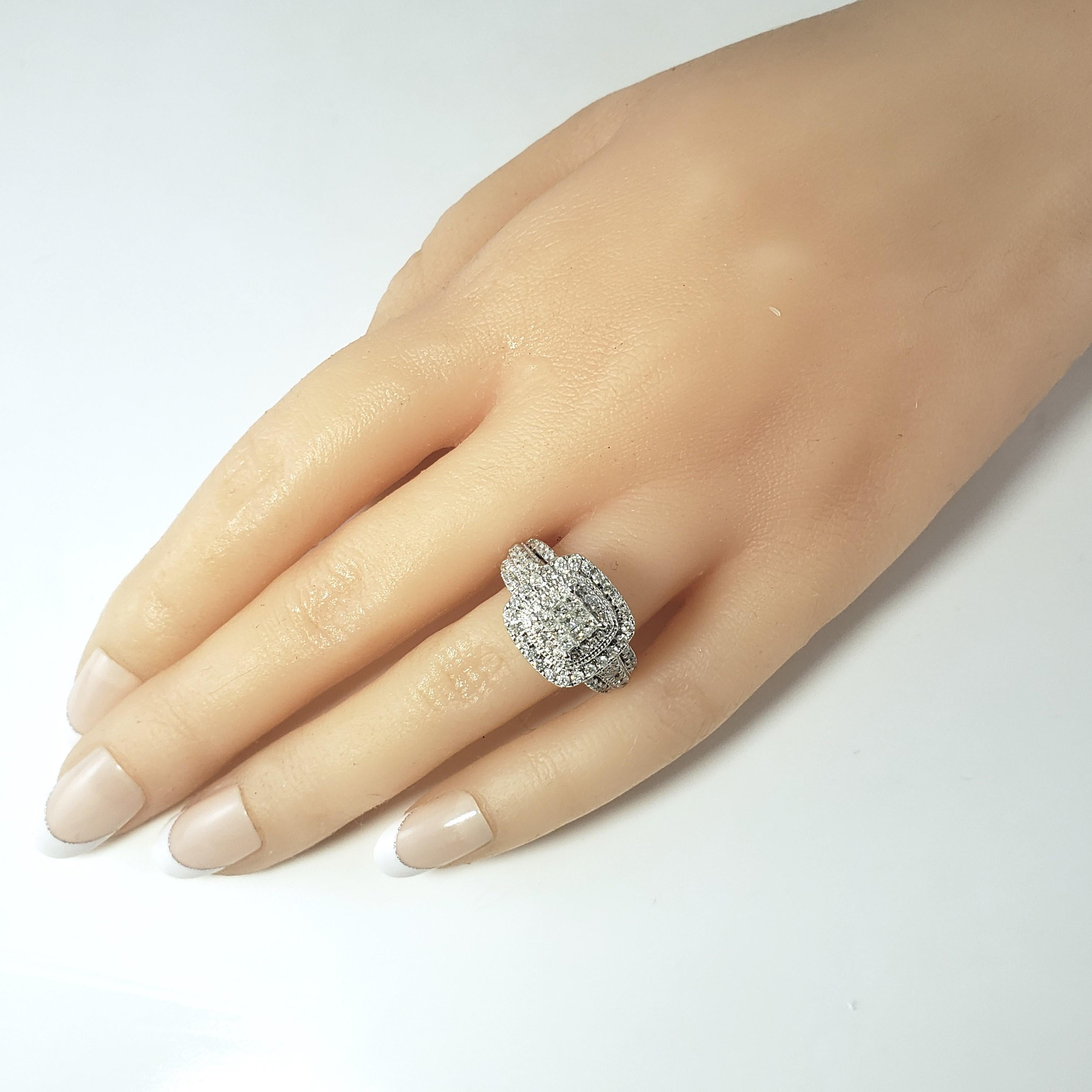 10 Karat White Gold Diamond Halo Engagement Ring Size 7 #14218 For Sale 5