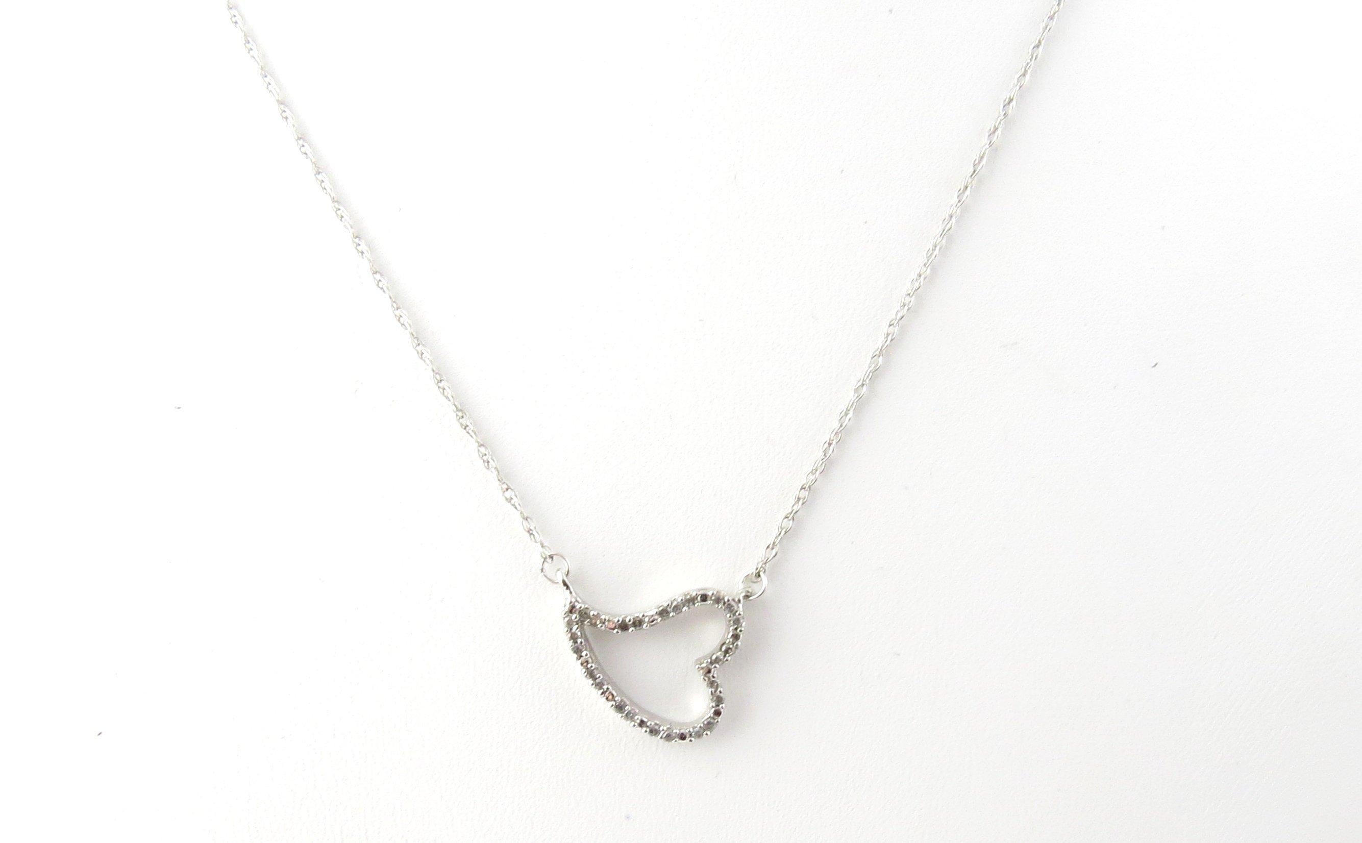 10 Karat White Gold Diamond Heart Necklace 1