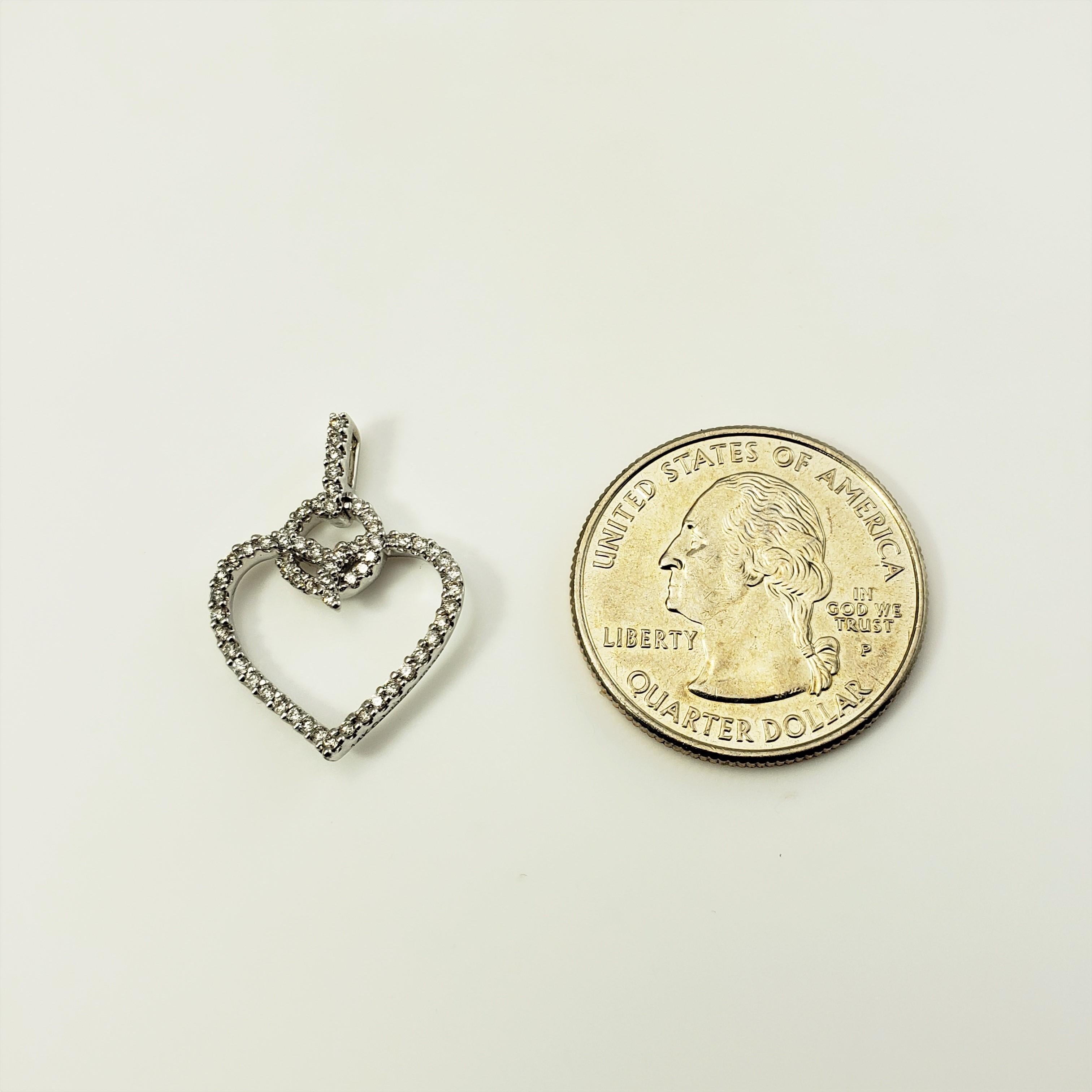 Women's 10 Karat White Gold Diamond Heart Pendant